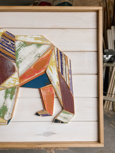 "Happy Accident" Geometric Bear