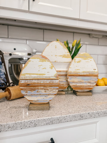 Reclaimed Wood Egg Set (3)