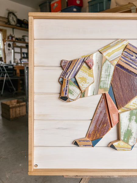 "Happy Accident" Geometric Bear